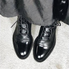 Lace-up leather ankle boots for women