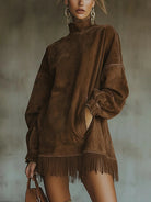 Long sleeve mini sweater dress for women