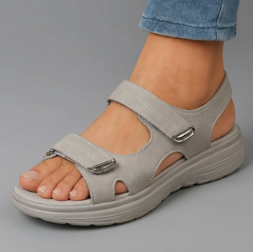 Sandalias Mujer Cierre Velcro Ajustable Punta Ancha Suela Antideslizante Livianas Caminar Cinco Colores