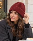 Soft fine knit beanie for women