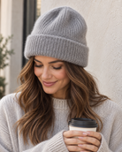 Soft fine knit beanie for women