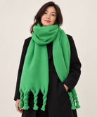 Chunky twisted tassel scarf for women