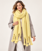 Chunky twisted tassel scarf for women