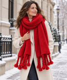 Chunky twisted tassel scarf for women
