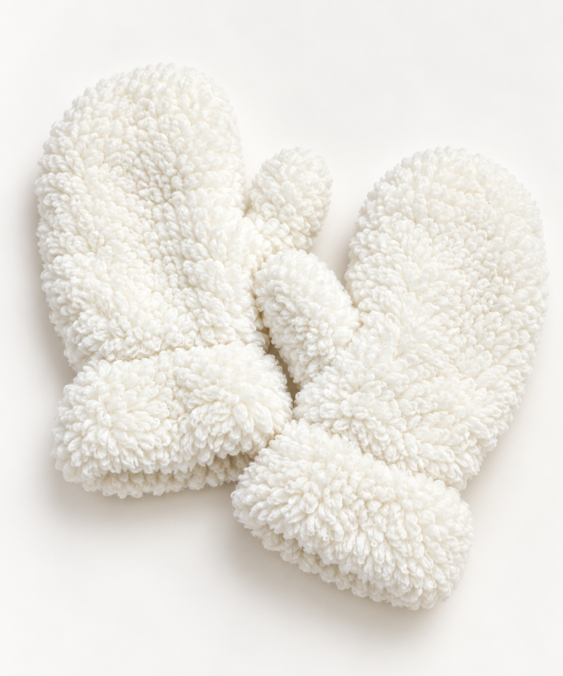 Teddy fleece mittens for women