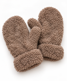 Teddy fleece mittens for women