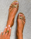 Sandalias tiras metalizadas dorado