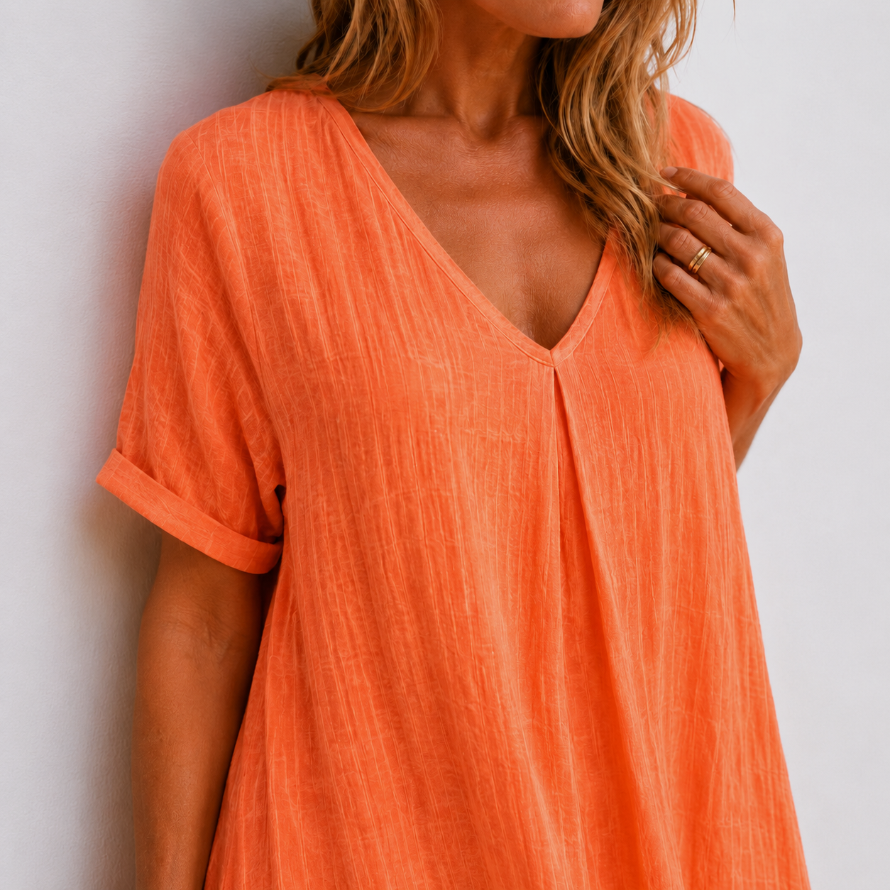 Vestido largo fluido mujer caida