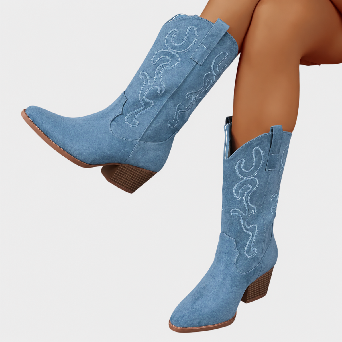 Wide calf western cowboy boots for women