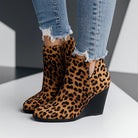 cut-out wedge boots for women
