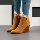 cut-out wedge boots for women