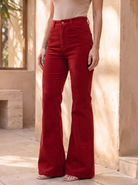 Flared corduroy trousers for women