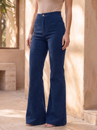 Flared corduroy trousers for women