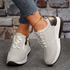 Wedge-sole sneakers for women