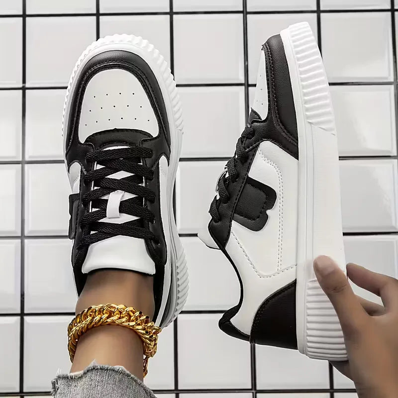 Panelled court sneakers for women