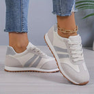 Retro suede-panel sneakers for women