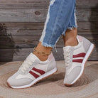 Retro suede-panel sneakers for women
