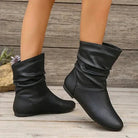 Flat slouch ankle boots for women