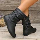 Flat slouch ankle boots for women