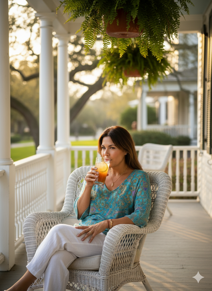 María | Suéter Casual de Punto con Estampado Retro