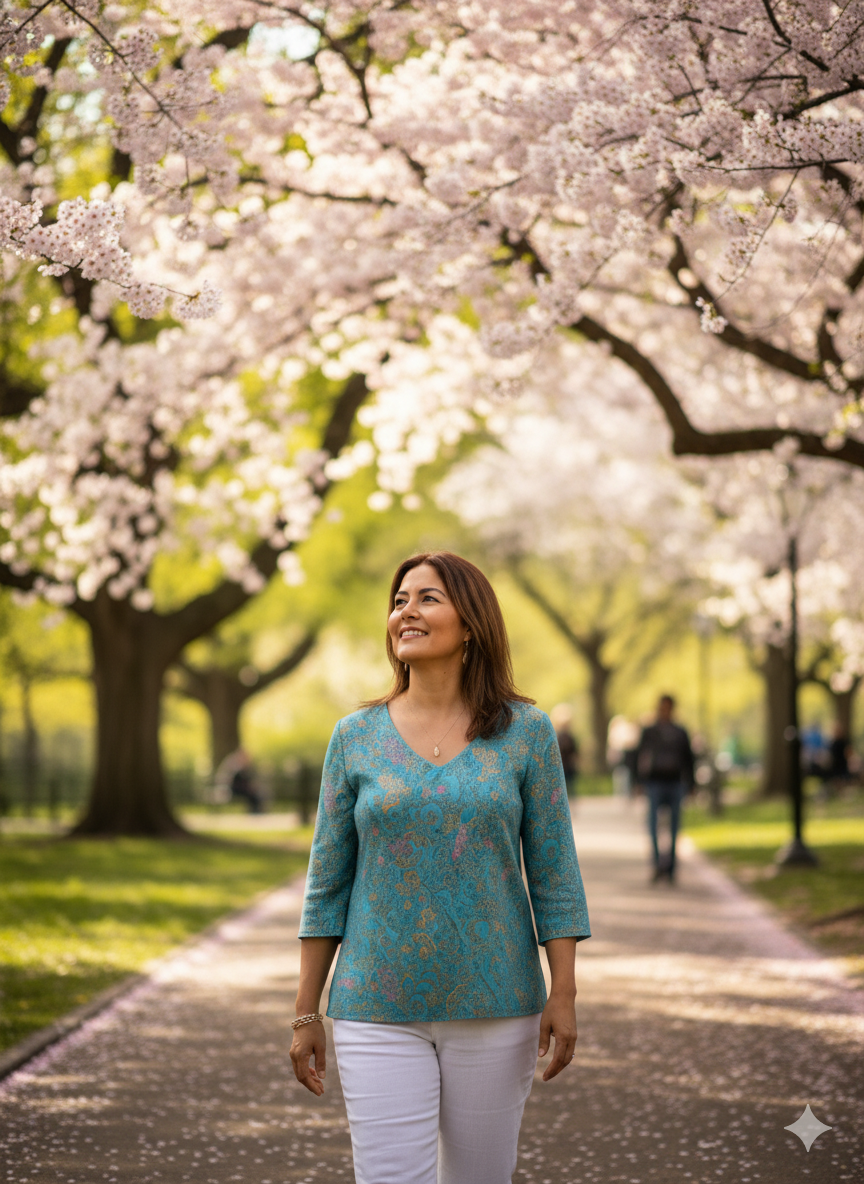 María | Suéter Casual de Punto con Estampado Retro