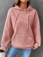 Oversized waffle knit hoodie for women