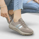 Retro lugged-sole sneakers for women