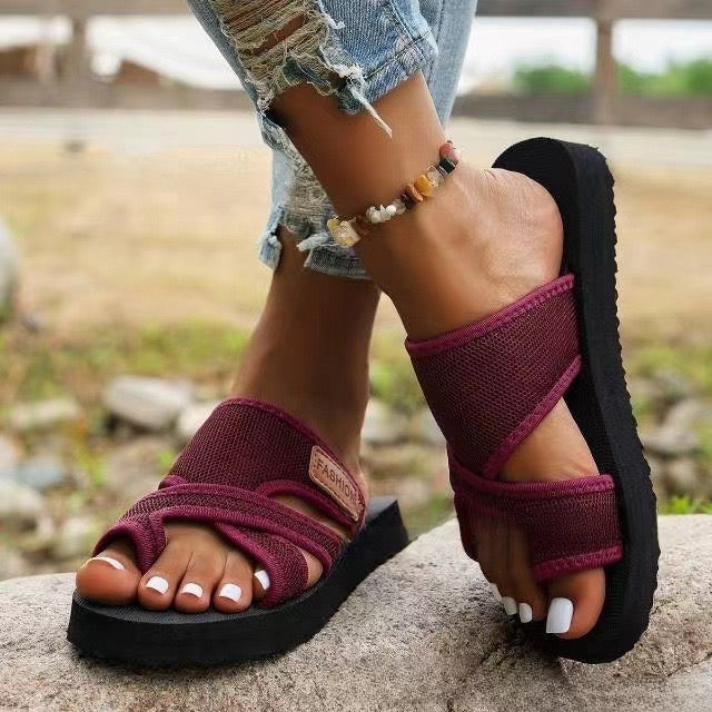 Sandalias Mujer Plantilla Amortiguadora Correas Ajustables Diseño Clásico Uso Diario Tres Colores