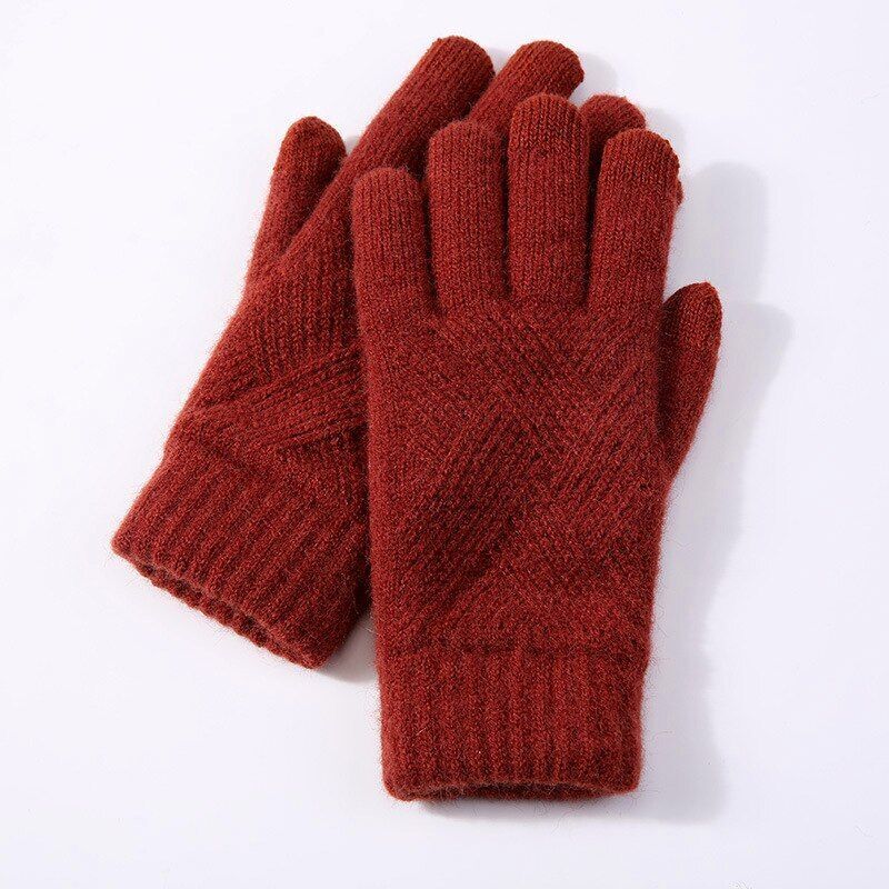 Touchscreen knit gloves for women
