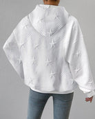 White star embossed oversized hoodie for women