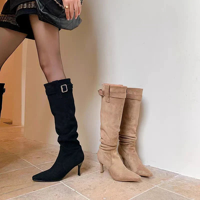 Bota Monaco alta taco punta
