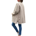 Oversized button-front coat for women