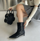 Kitten heel sock ankle boots for women