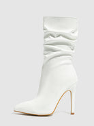 Patent stiletto slouch boots for women