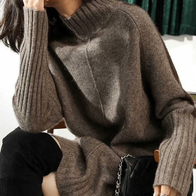 Turtleneck sweater dress for women