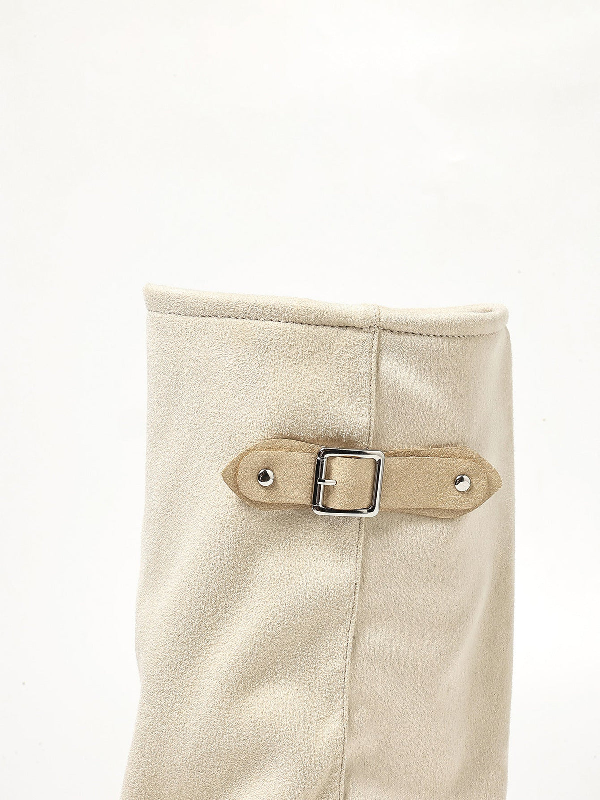 Wide calf fold-over suede-look boots for women