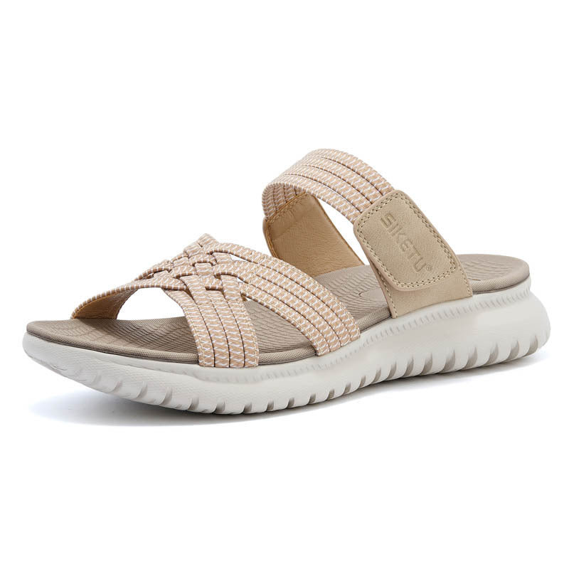 Sandalias Mujer Slip On Plantilla Acolchada Correa Ajustable Calce Inmediato Uso Diario Tres Colores