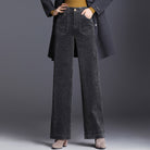 High waist wide leg corduroy trousers for women