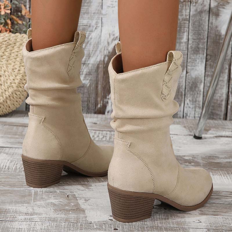 Botin vaquero de gamuza