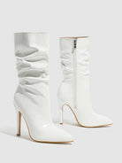 Patent stiletto slouch boots for women
