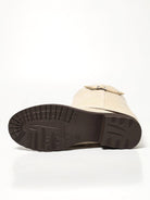 Wide calf fold-over suede-look boots for women