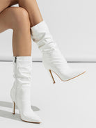 Patent stiletto slouch boots for women
