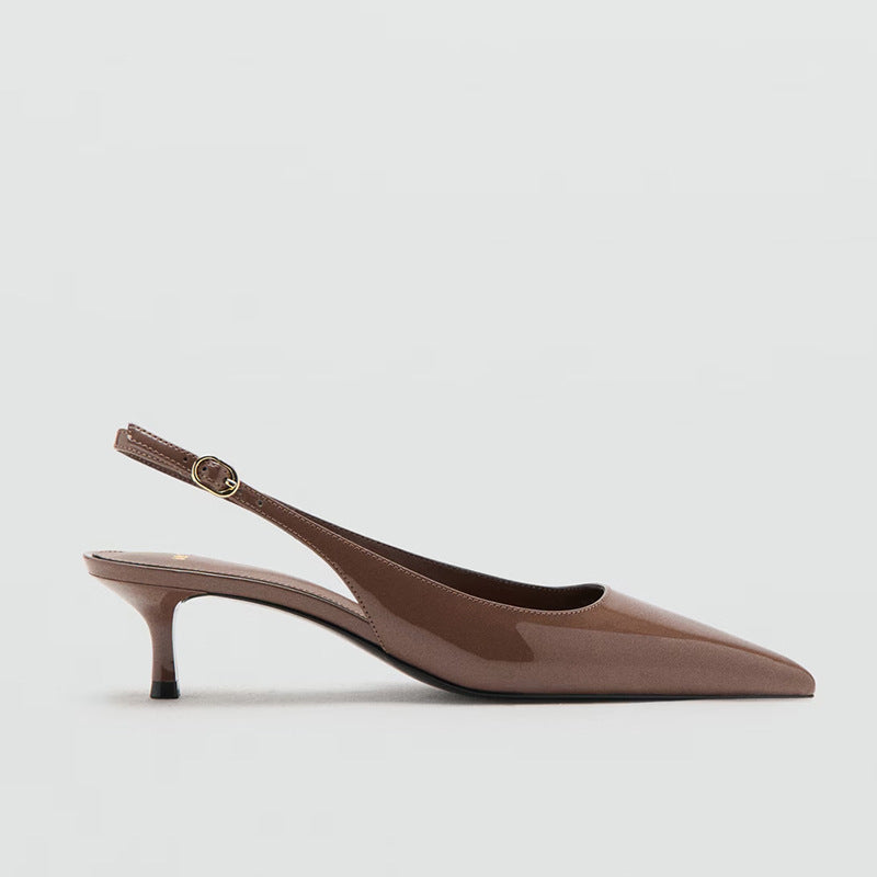 Patent slingback kitten heels for women