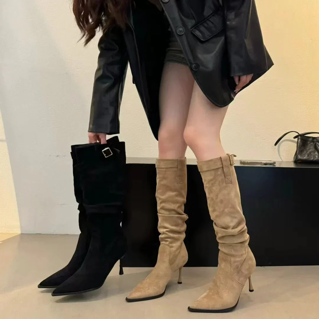 Bota Monaco alta taco punta