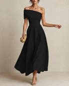 Off-shoulder maxi Christmas party dress for women
