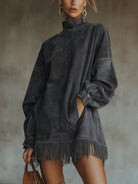 Long sleeve mini sweater dress for women
