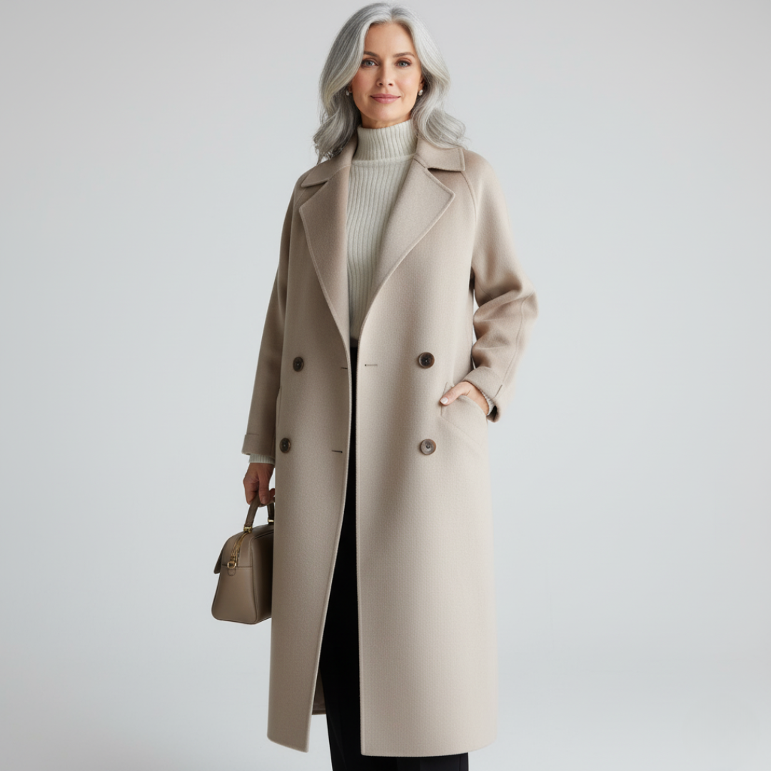 Classic elegant coat for women in beige, brown or black
