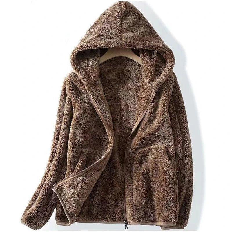 Hooded teddy fleece jacket for women
