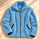 Ring-pull zip sherpa jacket for women