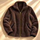 Ring-pull zip sherpa jacket for women